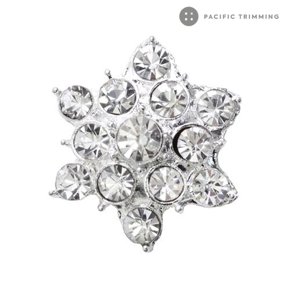 Star Dome Shape Rhinestone Button 120223RS