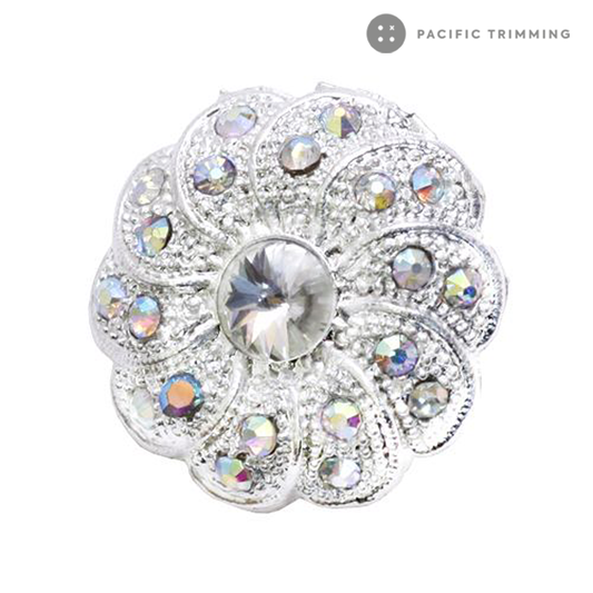 Flower Shape Rhinestone Button 120248RS