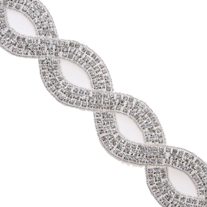 2 Inch Rhinestone Trim Crystal/White