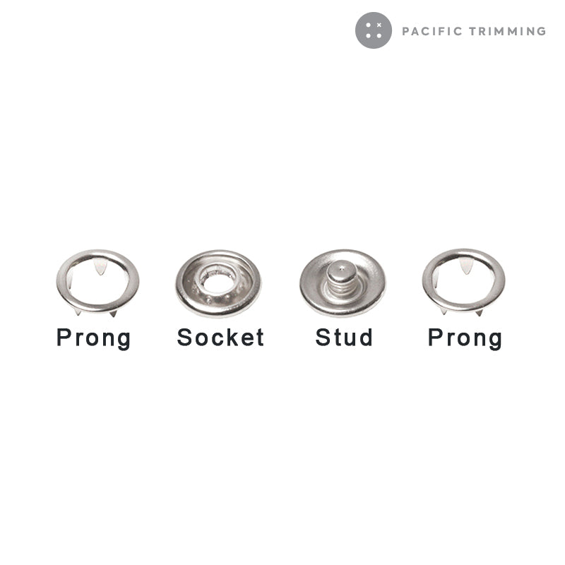 Premium Quality Standard Open Ring Prong Snap Fastener Nickel